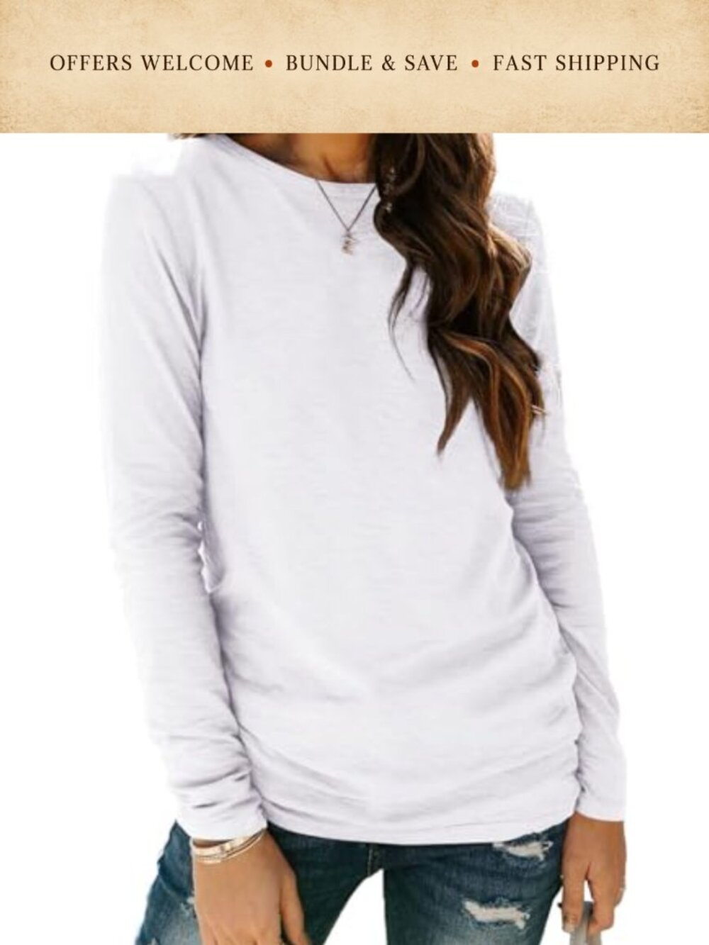 Long Sleeve Round Neck Pullover Sweatshirt Casual Top